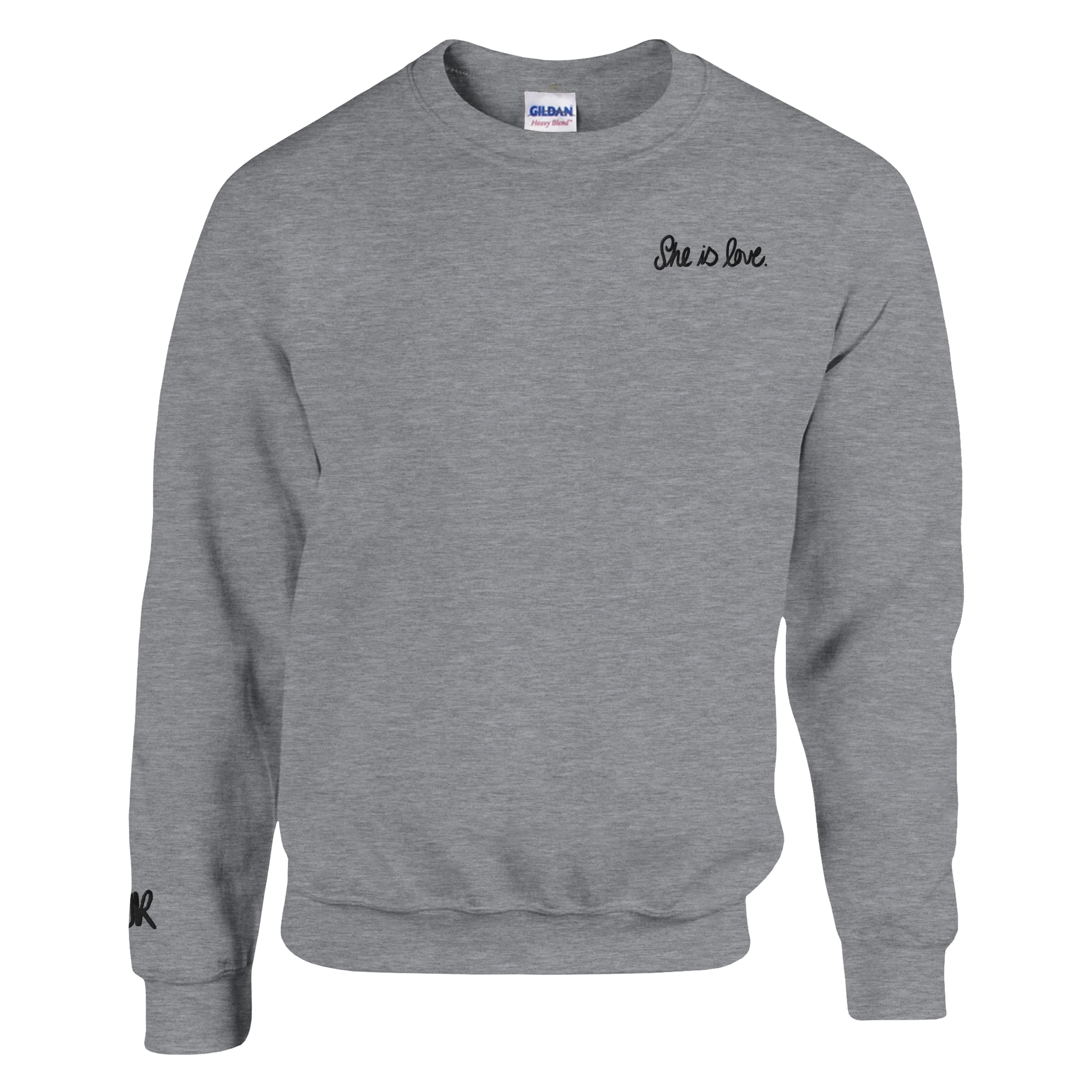 “She is love” – Unisex Sweatshirt with Embroidery