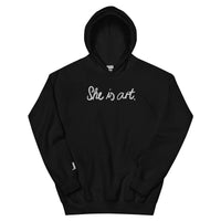 “She is art” – Unisex Hoodie with Embroidery